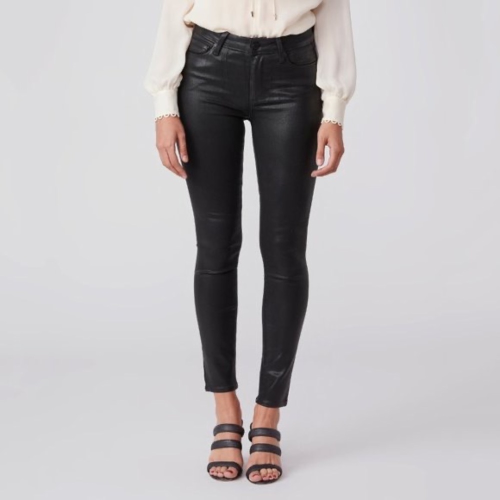 PAIGE Verdugo Black Fog Luxe Coating Skinny Jeans